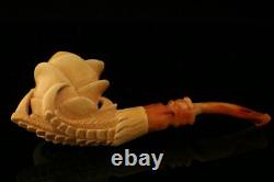Rose in Claw Hand Made Block Meerschaum Pipe with custom CASE 10903
