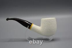 Rustic Fat Bent Pot Pipe 9 MM Filter BLOCK MEERSCHAUM-NEW-HANDCARVED W Case#284