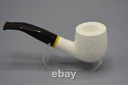 Rustic Fat Bent Pot Pipe 9 MM Filter BLOCK MEERSCHAUM-NEW-HANDCARVED W Case#284