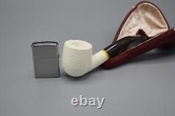 Rustic Fat Bent Pot Pipe 9 MM Filter BLOCK MEERSCHAUM-NEW-HANDCARVED W Case#284