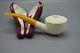 Rustic Fat Dublin Pipe New-block Meerschaum Handmade Case#836