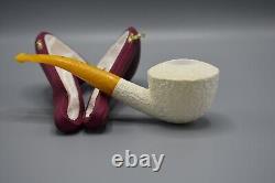 Rustic Fat Dublin Pipe new-block Meerschaum Handmade Case#836