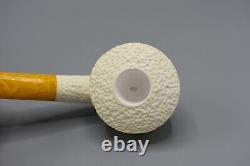 Rustic Fat Dublin Pipe new-block Meerschaum Handmade Case#836