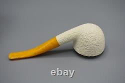 Rustic Fat Dublin Pipe new-block Meerschaum Handmade Case#836