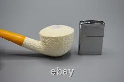 Rustic Fat Dublin Pipe new-block Meerschaum Handmade Case#836