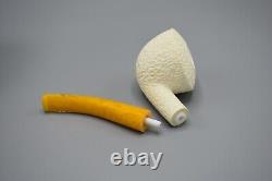 Rustic Fat Dublin Pipe new-block Meerschaum Handmade Case#836