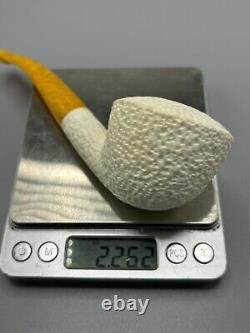 Rustic Fat Dublin Pipe new-block Meerschaum Handmade Case#836