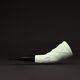 Rustic Horn Pipe With Masonic Emblems New Block Meerschaum Handmade W Case#285