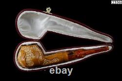 Rustic Tomato Pipe By Ali new-block Meerschaum Handmade W Case#979 -FLAME