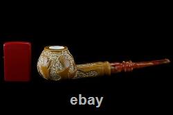 Rustic Tomato Pipe By Ali new-block Meerschaum Handmade W Case#979 -FLAME