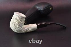 Rusticated Bent Pipe BLOCK MEERSCHAUM-NEW-HAND CARVED W Case#299