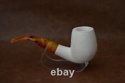 Rusticated Finish Bent Egg Pipe new-block Meerschaum Handmade With Case#1207