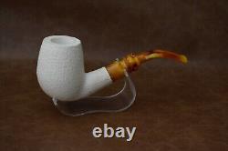 Rusticated Finish Bent Egg Pipe new-block Meerschaum Handmade With Case#1207