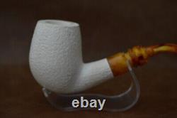 Rusticated Finish Bent Egg Pipe new-block Meerschaum Handmade With Case#1207