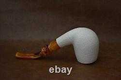 Rusticated Finish Bent Egg Pipe new-block Meerschaum Handmade With Case#1207