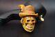 Skull Pipe W Hat By Ali Block Meerschaum-new Handmade W Case#1127