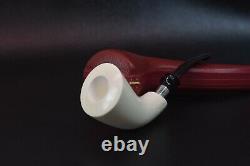 SMOOTH Horn Pipe By MUHSIN New Block Meerschaum Handmade W Case#325