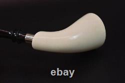 SMOOTH Horn Pipe By MUHSIN New Block Meerschaum Handmade W Case#325