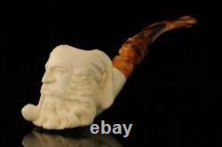 Santa Claus Smoking Block Meerschaum Pipe with fitted case M1432