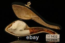 Santa Claus Smoking Block Meerschaum Pipe with fitted case M1432