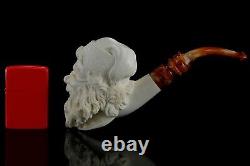 Santa Clause Pipe By Erdogan Handmade Block Meerschaum-NEW W CASE#162