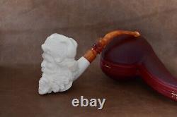 Santa Smoking Himself Pipe By Erdogan Handmade Block Meerschaum-NEW W CASE#1649