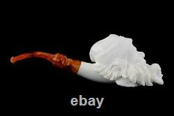 Santa Smoking Himself Pipe By Erdogan Handmade Block Meerschaum-NEW W CASE#835