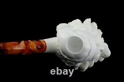 Santa Smoking Himself Pipe By Erdogan Handmade Block Meerschaum-NEW W CASE#835