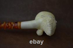 Santa Smoking Pipe By Kenan Handmade Block Meerschaum-NEW W CASE#1465