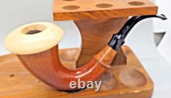 Sherlock CALABASH PIPE BLOCK MEERSCHAUM BOWL GOURD Briar Near Mint Restored