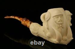 Sherlock Dr Watson Eagle's Claw Block Meerschaum Pipe with CASE 10258