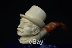 Sherlock Holmes And Dr. Watson pipes New Block Meerschaum Handmade W Case#762