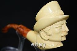 Sherlock Holmes &Dr Watson pipes New Handmade Block Meerschaum W Case#568