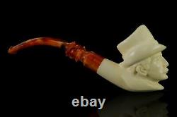 Sherlock Holmes figure&Dr Watson pipes New Handmade Block Meerschaum W Case#918