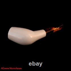 Short Zulu AGovem Block Meerschaum Smoking Pipe, Carved Tobacco Pipe, AGM817