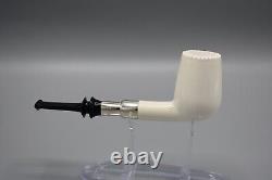Silver Spigot Billiard PIPE-BLOCK MEERSCHAUM-NEW-HAND CARVED W Case#1664