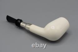 Silver Spigot Billiard PIPE-BLOCK MEERSCHAUM-NEW-HAND CARVED W Case#1664