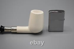 Silver Spigot Billiard PIPE-BLOCK MEERSCHAUM-NEW-HAND CARVED W Case#1664