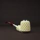 Silver Spigot Ornate Billiard Pipe New Block Meerschaum Handmade W Case#981