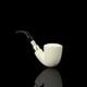 Silver Spigot Smooth Bent Pipe New Block Meerschaum Handmade W Case#155