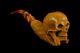 Skeleton Hand Holds Skull Pipe By Ali New Block Meerschaum Handmade W Case#438