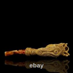 Skeleton Hand Holds Skull Pipe By Ali New Block Meerschaum Handmade W Case1467