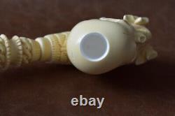 Skeleton Hand Holds Skull Pipe By Ali New Block Meerschaum Handmade W Case886