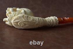 Skeleton Hand Holds Skull Pipe By Ali New Block Meerschaum Handmade W Case886