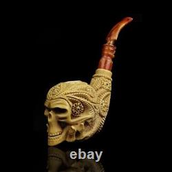 Skeleton Hand Sugar Skull Pipe New Block Meerschaum Handmade W Case1518