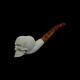 Skull Block Meerschaum Pipe Hand Carved Smoking Tobacco W Case Md-224