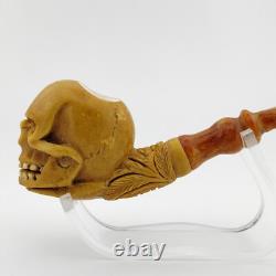 Skull Block Meerschaum Pipe, with Case, Unique Meerschaum Pipes, Pfeife