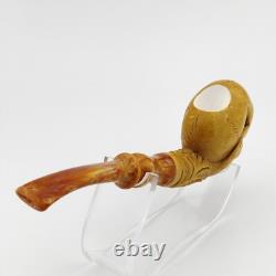Skull Block Meerschaum Pipe, with Case, Unique Meerschaum Pipes, Pfeife