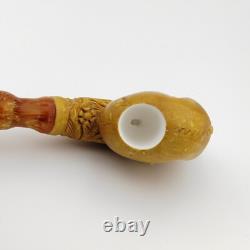 Skull Block Meerschaum Pipe, with Case, Unique Meerschaum Pipes, Pfeife