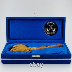 Skull Block Meerschaum Pipe, with Case, Unique Meerschaum Pipes, Pfeife